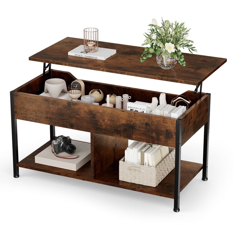  Lift Top Coffee Table with Storage 39" Center Table with Hidden Compartment  