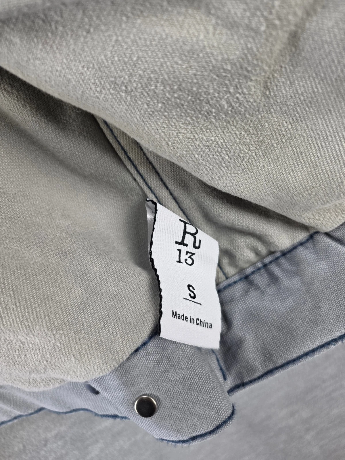 R13 Lacey Trucker Jacket Steel Blue Corduroy Collar Small image 5