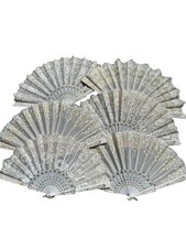 Lot of 50 Wedding Bridal ivory beige Hand Fan Favor Quinceanera Abanico Recuerdo