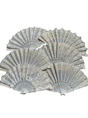 Lot of 50 Wedding Bridal ivory beige Hand Fan Favor Quinceanera Abanico Recuerdo