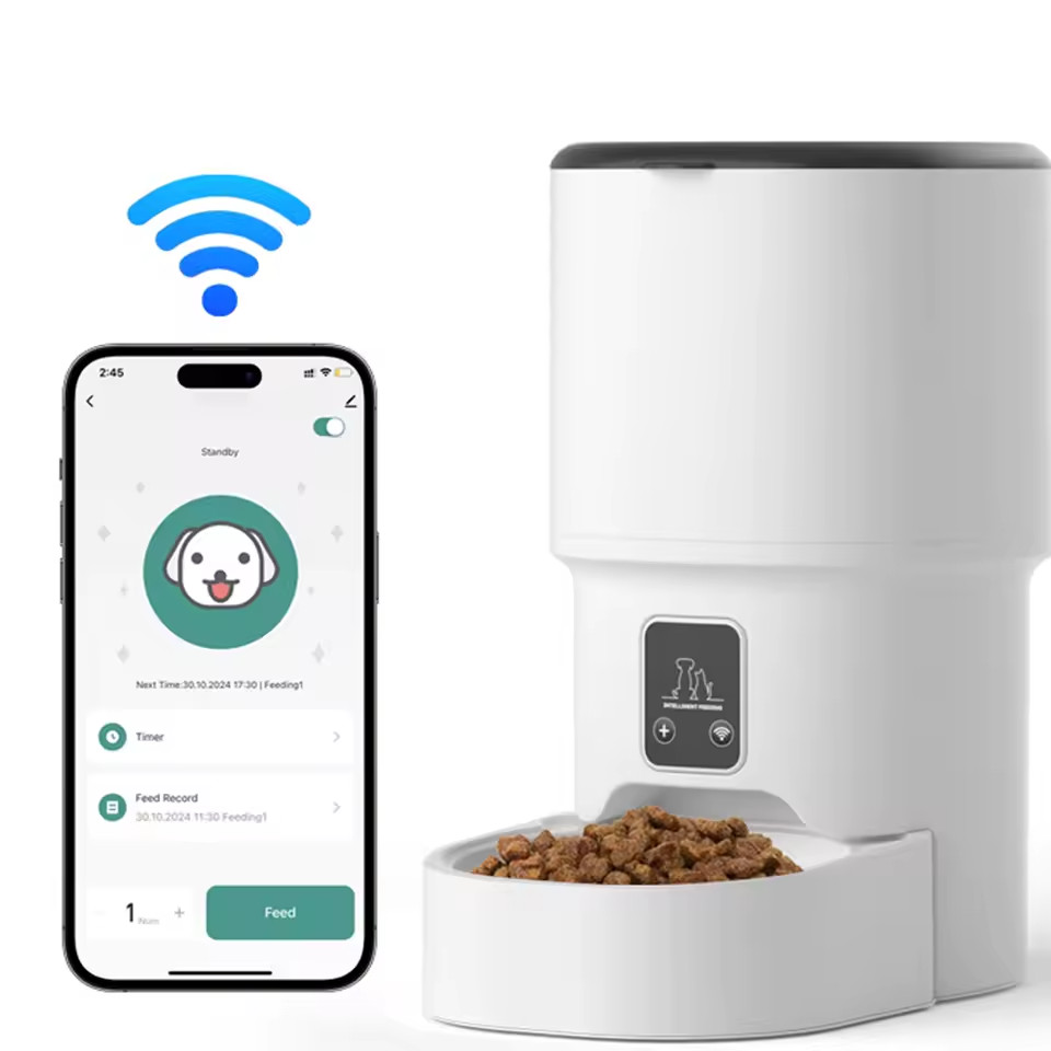 Distributeur automatique 4L de croquettes pour chat et chien programmable jusqu'à 6 repas