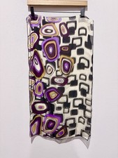 Vintage Silk Scarf Mid Century Colors Abstract Design Mod 1960s Long