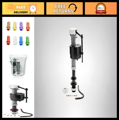 Adjustable Silent Fill Toilet Valve Kit, Multiple Fill-Rate Inserts, Easy Instal