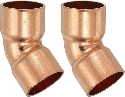 1'' ID 45 Degree Elbow Copper Fitting, 2 Pcs Sweat Solder Connector
