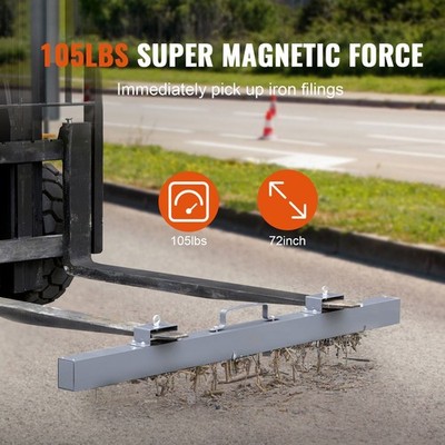 105lbs Hanging Magnetic Sweeper Pickup Tool, Nail Hang-Type Magnetic Forklift Sw