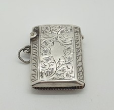 Sterling Silver Vesta Case Match Safe Holder by Constantine & Floyd Ltd 1915