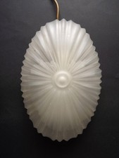 Lampada da parete singola francese vintage anni 70 vetro bianco opaco - stile art deco 5754