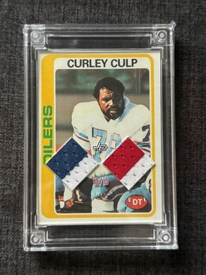 Curley Culp Jersey Fusion 2022 Game-Used Patch Card /10 NFL DT Oilers