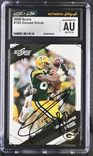 Donald Driver Signed 2009 Score Card #105 Green Bay Packers SGC AU JSA 9 Auto