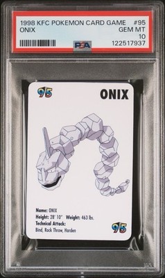 Onix #95 Pokemon Card Game Mini KFC 1998 Nintendo WOTC PSA 10 | eBay