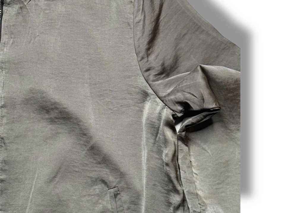 Peacocks Bomber Jacket Women’s Size 14 Khaki Green Satin Lightweight Zip Casual - Image 3 of 4