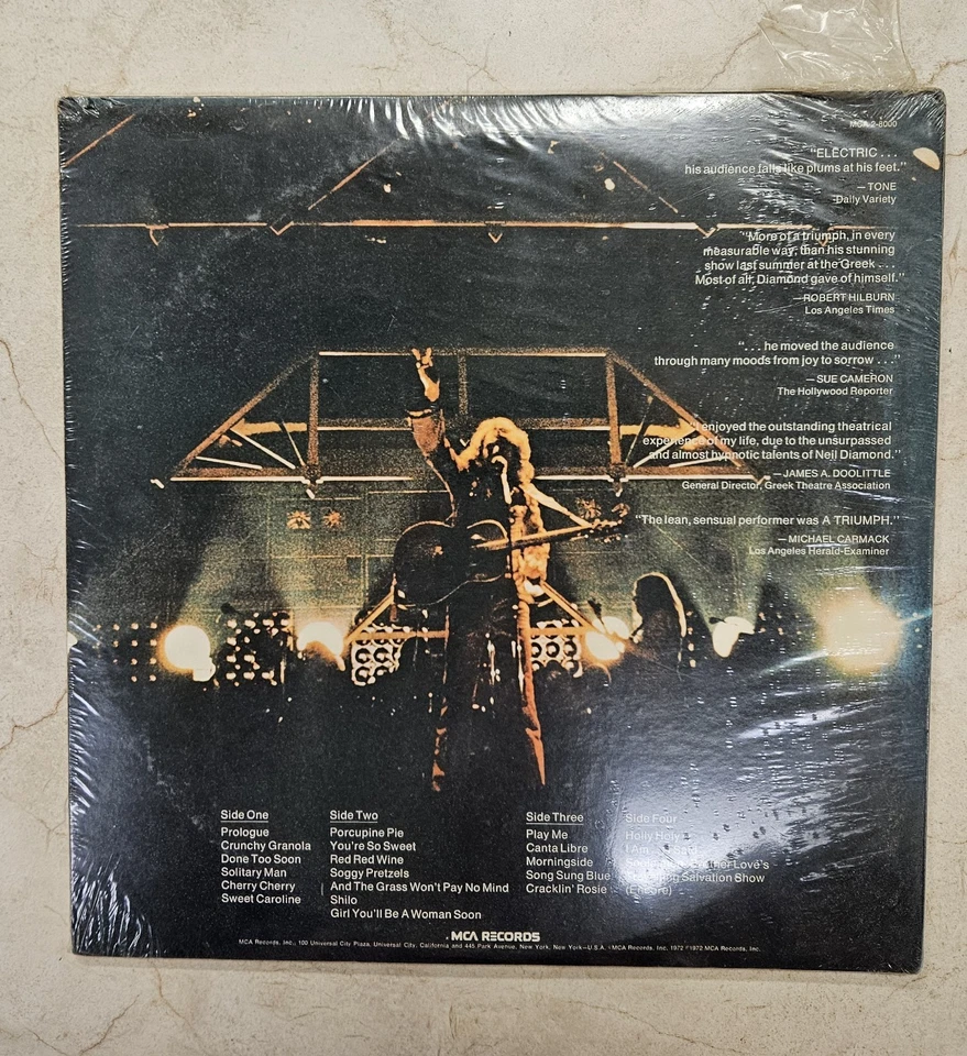 Neil Diamond - Hot August Night - 1972 - Double LP NEW Vinyl - MCA 2-8000 - Image 2 of 2