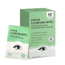 Eyelid Wipes, Gentle Eyelid Cleansing Wipe with Tea Tree Oil, Moisturizing Eye W