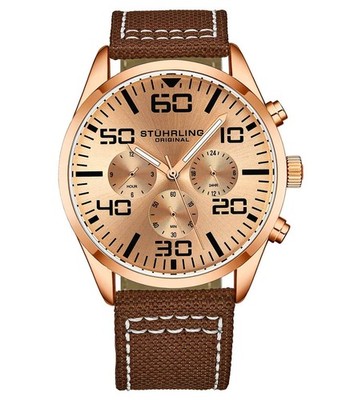 Aviator Rose Dial/ Brown Nylon | Rose Gold Dial Wristwatch 4001.5