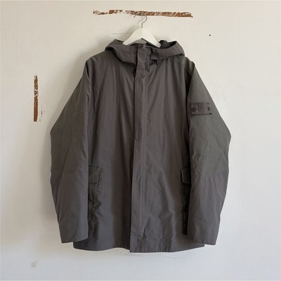 Stone Island Ghost Piece Down Jacket Mens Grey Hooded Zip XL