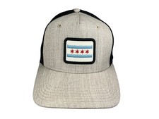 FLAG OF CHICAGO Gray/Black ILLINOIS TRUCKER HAT Midwest City Snapback Baseball