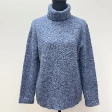 The Limited Lambswool Angora Rabbit Hair Blend Blue Turtleneck Sweater Size M