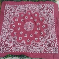 VINTAGE Kay-Mak Red Paisley Handkerchief 100 Cotton Men's Classic MPN 1317
