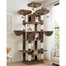 XXL Cat Tower for Multiple Adult Cats Indoor Use 80 Inch Tall Cat Tree with Scra
