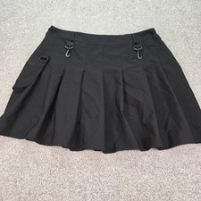 Hot Topic Unbranded Black Pleated Utility Cargo Mini Skirt Techwear Goth 3XL