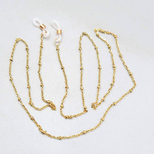 Gold tone Station Eyeglass Chain Holder Long 32 in