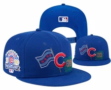 Chicago Cubs Snapback Hat Royal Blue 1990 All-Star Game Adjustable Cap 400 Flag