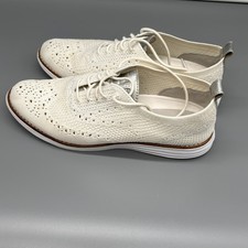 Cole Haan Original Grand Women's 7B White Stitchlite Knit Wingtip Oxford Shoes