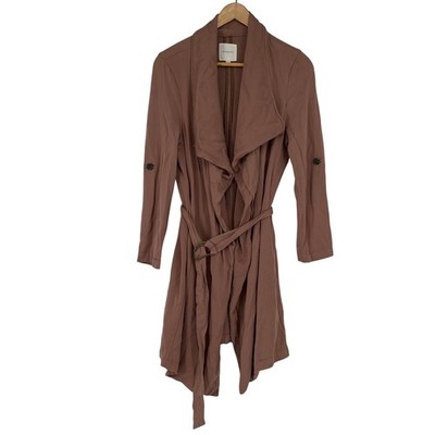 Thread & Supply Drape Front Waterfall Belted Jacket Cardigan Brown Size S