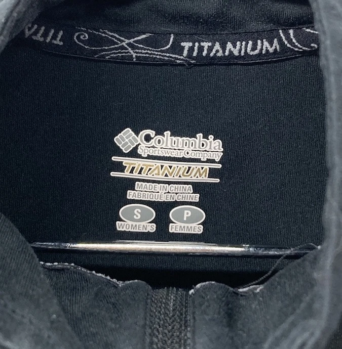 Camisa Columbia Titanium Omni Tono 1/4 Cremallera Mujer Pequeña Negra Manga Larga Foto 2 de 4