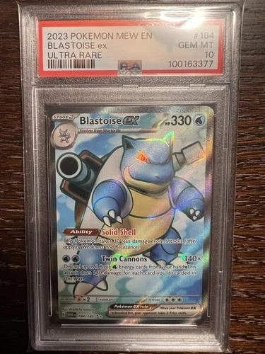 Blastoise ex 184/165 PSA 10 Pokemon SV: 151 Ultra Rare