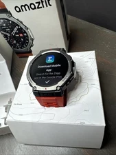 Amazfit T-Rex 3 - Fitness 48mm Smart Watch w/ Voice Control - Lava - New