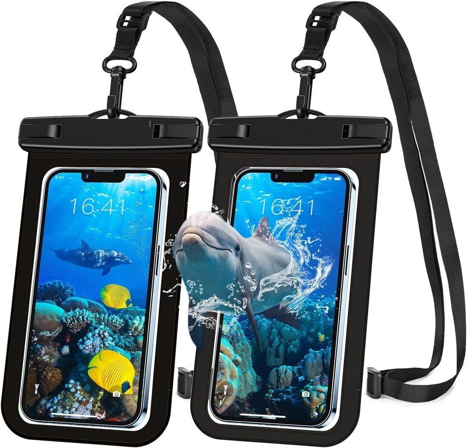 2 Piezas Impermeable Bolsa de Teléfono Bajo el Agua Estuche Cubierta Universal Bolsa Seca Móvil Buceo