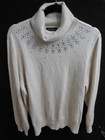 Lane Bryant Light Cream Angora Blend Sweater cowl neck w/ Jewels Knit Sz 18/20