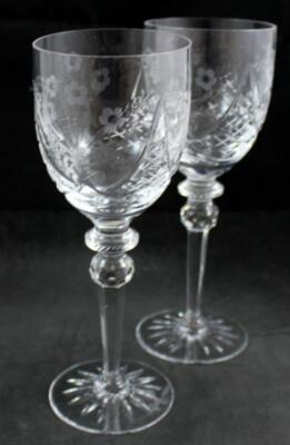 Rogaska Crystal Jasmine Pair of 2 Water Goblet Glasses