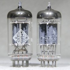 Matched Pair Telefunken ECC82/12AU7 Long Ribb...