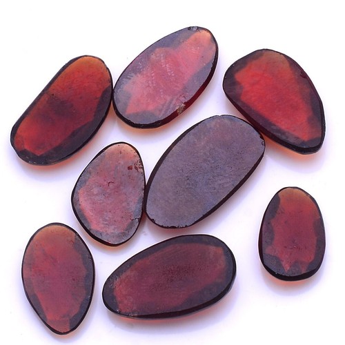 8 Pcs Natural Hessonite Garnet Untreated 12mm-17mm Checker Cut Loose Gemstones - Picture 6 of 6