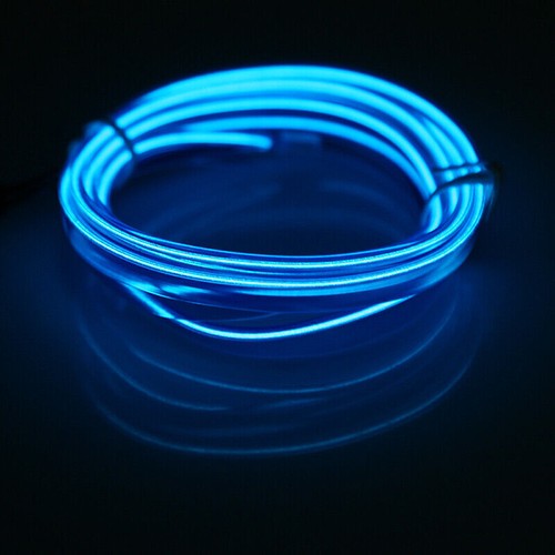 Blue Neon LED Car Interior Lighting Strip Auto EL Wire Rope Flexible Tube - Picture 1 of 5
