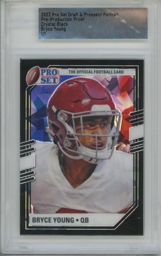 2022 Leaf Pro Set Draft Proof Portrait Crystal Black Bryce Young 1/1 RC Rookie