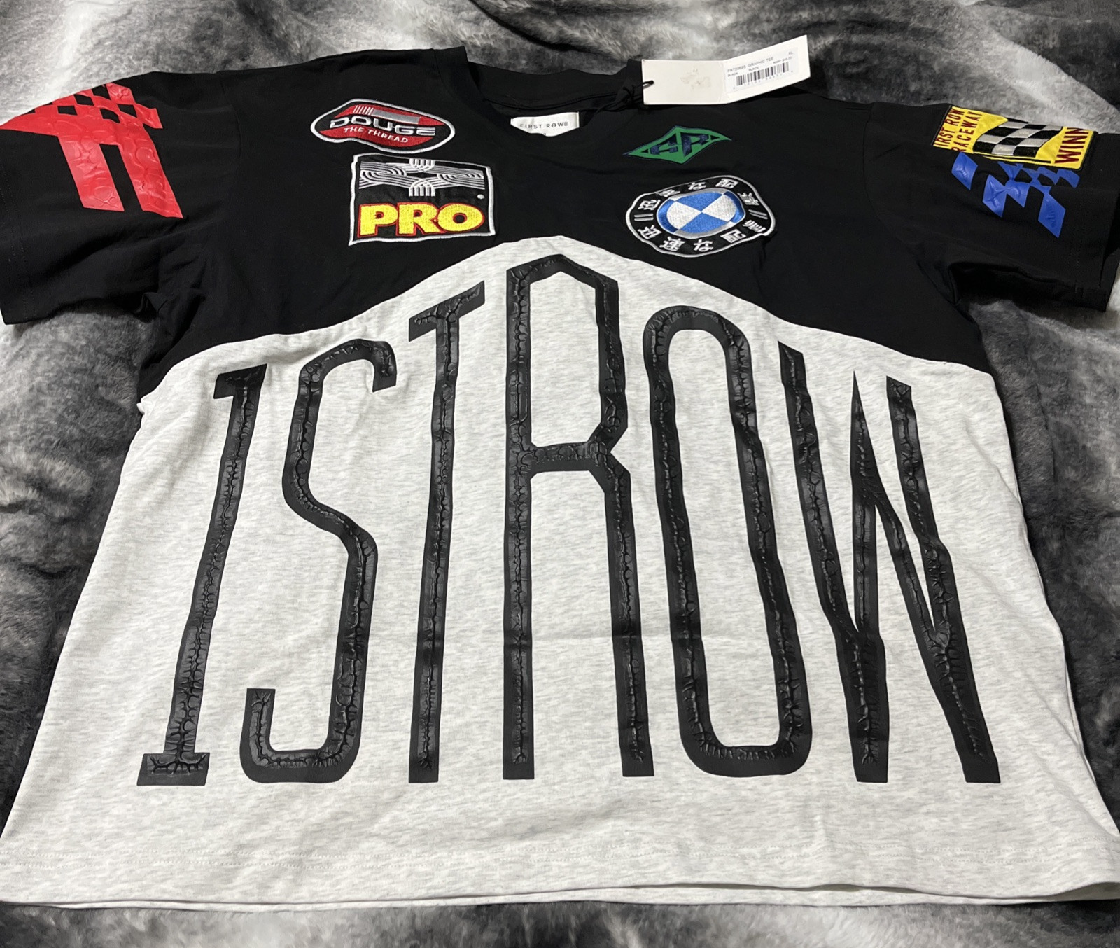 Camicia da corsa prima fila uomo XL bianca manica corta nuova con etichetta