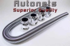 48" Stainless Steel Radiator Coolant Hose + Polish Aluminum end Cap Street Rod