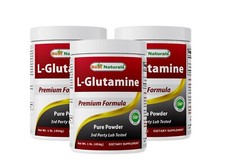 3 Pack Best Naturals L-Glutamine 1 LB Powder