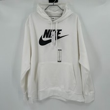 Nike Sportswear Club Fleece Graphic Pullover Hoodie Sweatshirt sz XXL White NWT 