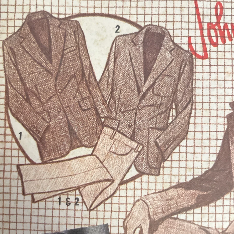 1980’s Simplicity 9791 NEW Men’s Suit Jacket & Pants John Weitz Size 40 - Image 2 of 4