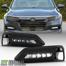 For 2018-2020 Honda Accord Sedan LED Bumper Fog Lights Lamps Bezel w/Switch Kit