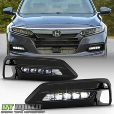For 2018-2020 Honda Accord Sedan LED Bumper Fog Lights Lamps Bezel w/Switch Kit
