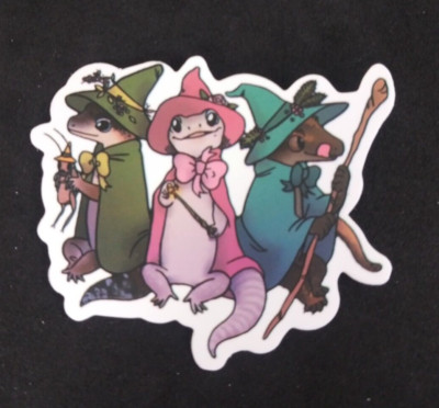 Adorable Gecko Witch Gathering Sticker 2'' x 2.25'' (AU)