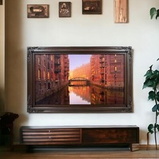 32, 43, 50 Inch Ornate frame for Samsung The Frame TV, Dark Walnut Stain