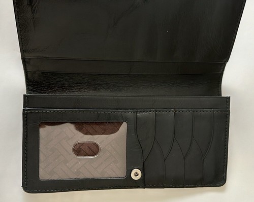 Cole Haan Snakeskin Leather Wallet w/Snap Closure 7 Credit Card & DL Slots Grey - Picture 8 of 8