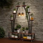5 Tier Flower Rack Plant Stand Metal Shelves Bonsai Display Shelf w/Hanging Hook — photo 7