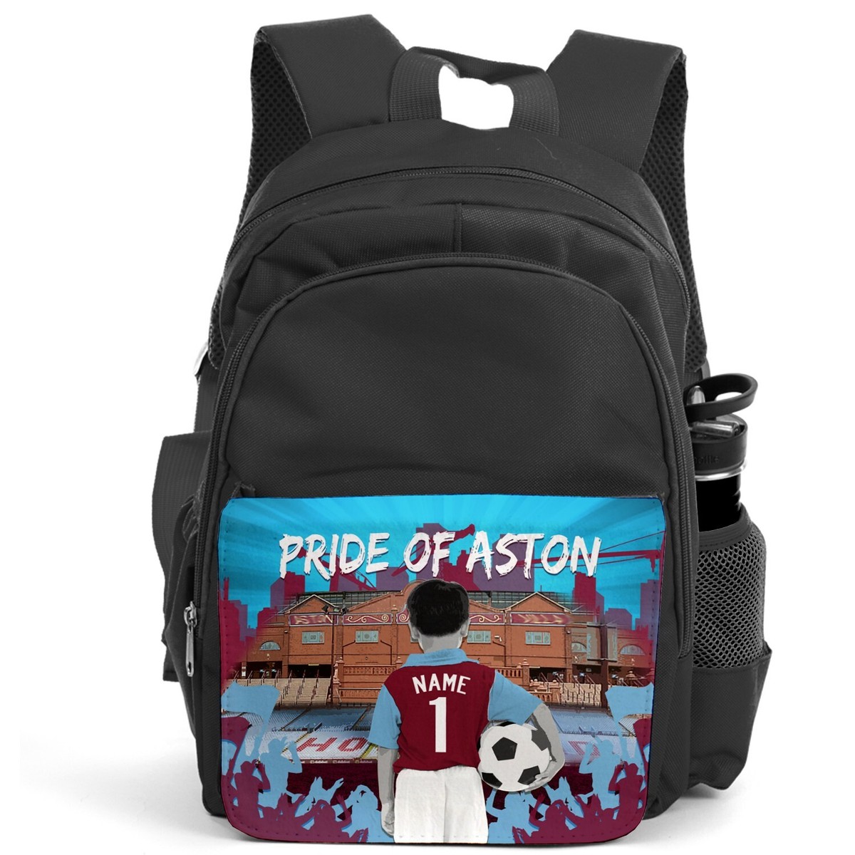 Personalised Aston Villa Backpack Boys Football School Bag